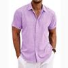 Men's Linen Short Sleeved T-shirt Loose Sweatshirt Solid Color Short Sleeved Cotton Linen Shirt for Men