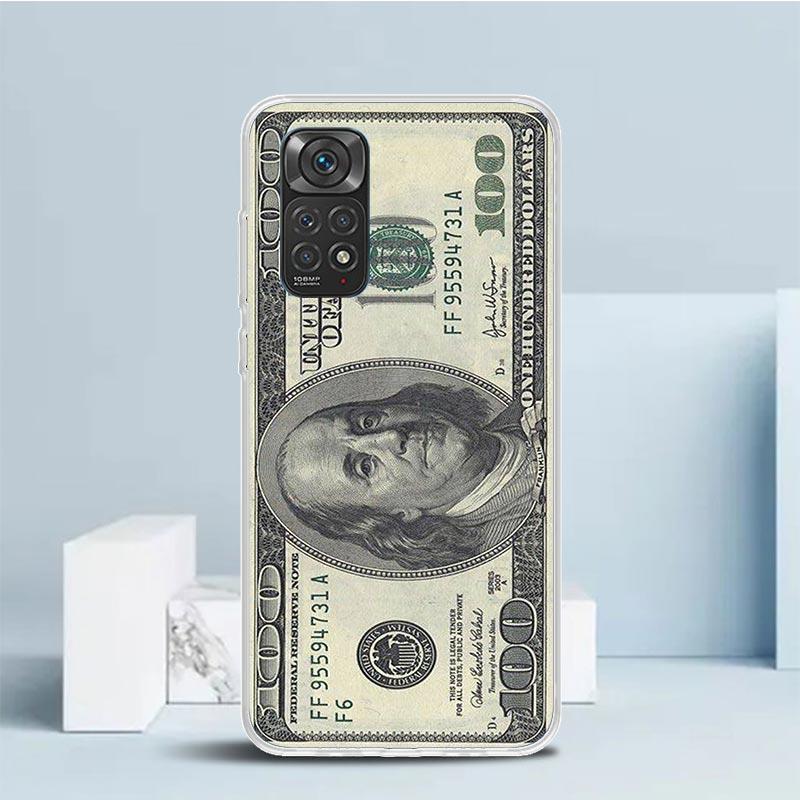 Banknote Dollar Cash Money Phone Case For Xiaomi Redmi Note 15 14 14S 13 12S 12 Pro Plus 11S 11 11T 11E 10S 10 + Soft TPU Back C