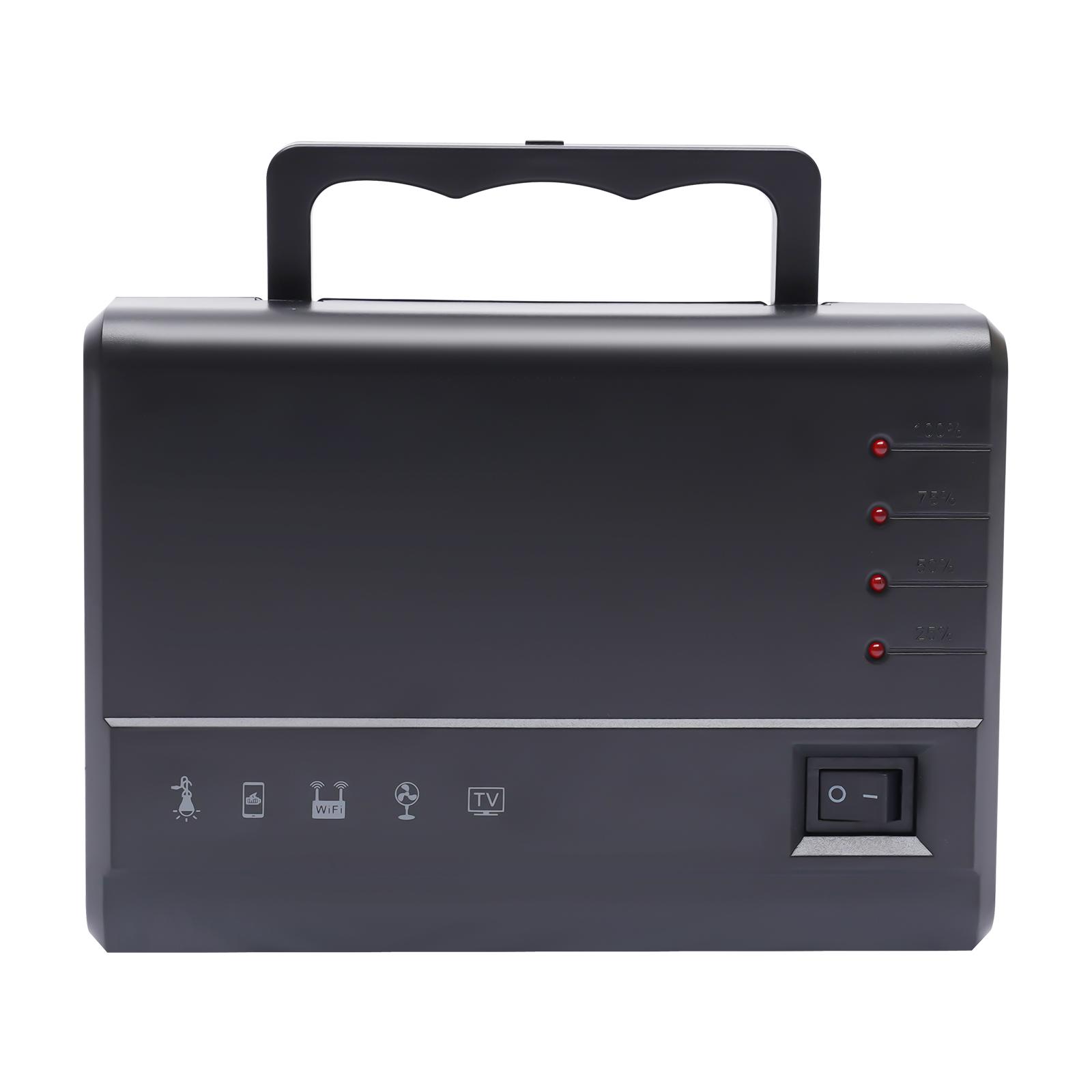 

Портативна електростанція з сонячною панеллю Зовнішній генератор Джерело живлення для дому чорний