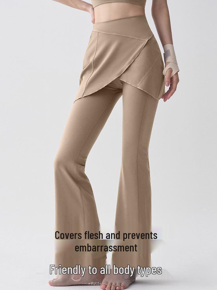 Women's Micro-Flare Yoga Skirt Pants Set for Outdoor Fitness - Autumn/Winter