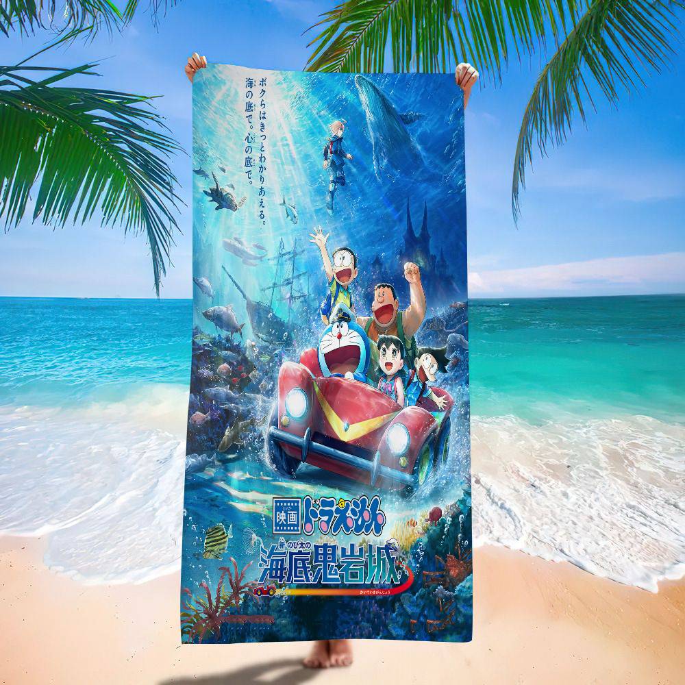 Japan D-Doraemon Big Microfiber Beach Towels Quick Dry Towel Sand Beach Towels Pool Towel For Travel Swim Pool Yoga