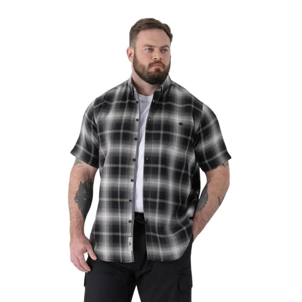 Duke Mens Holden D555 Shadow Checked Kingsize Short-Sleeved Shirt