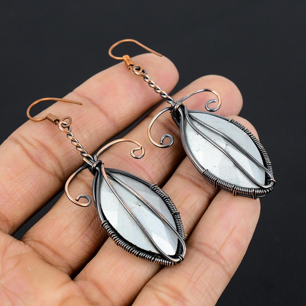 Amethyst & Mystic Topaz Earrings Gemstone Jewelry,  999 Copper Wire Wrapped Earrings, Gift For Women Handmade Earrings