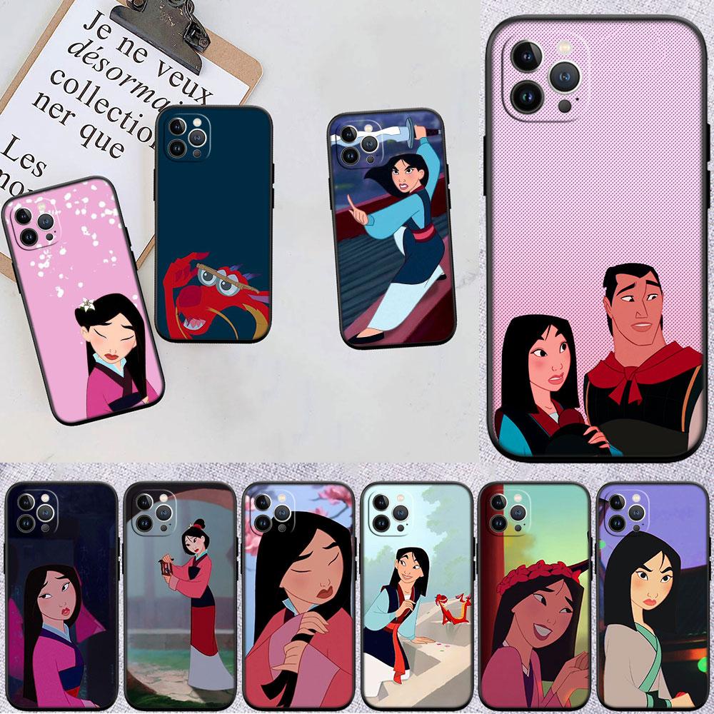 BF83 Mulan Prinzessin Soft Shell Handyhülle für iPhone 16 15 14 13 12 Pro Max Plus Mini