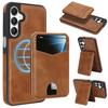2 in 1 Detachable Business Magnetic Cards Solt Leather Case For Samsung S25 Ultra S24 Plus A16 A17 A26 Stand Shockproof Cover