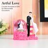 Couple – Couple Romantique Boule de Verre Miniature Statue Pièce d'Exposition, Cadeau de Mariage Parfait pour les Couples, Mari & Femme