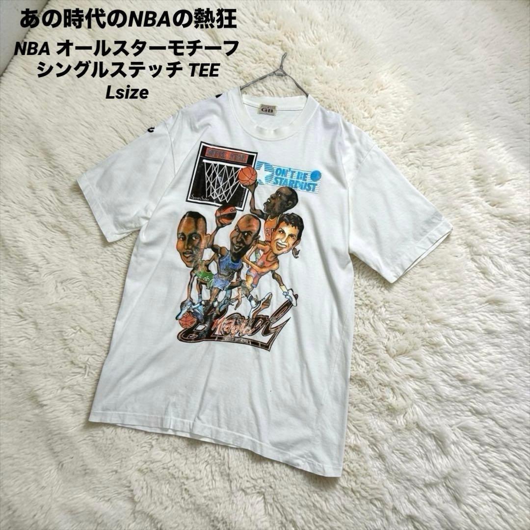 90s NBA All-Star Motif Single Stitch TEE L Street Unisex T-Shirt S