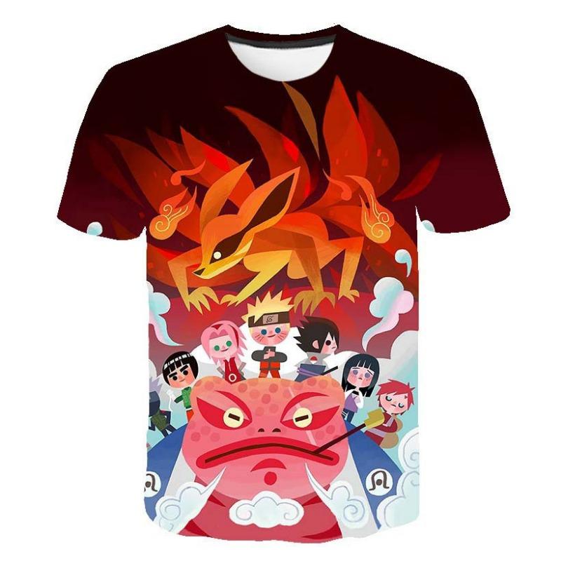 New Naruto Cartoon Character 3D Digital Printed Men's Cartoon T-shirt