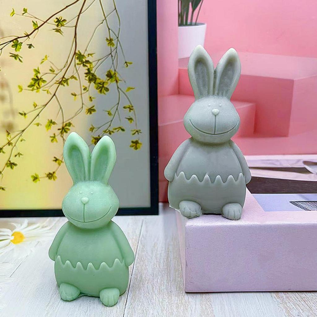 Silicone Candle Molds Easy Release Mould Bunny Silicone Mold Candle For Home Resin Soap Chocolate Cake Pudding Candy Statue