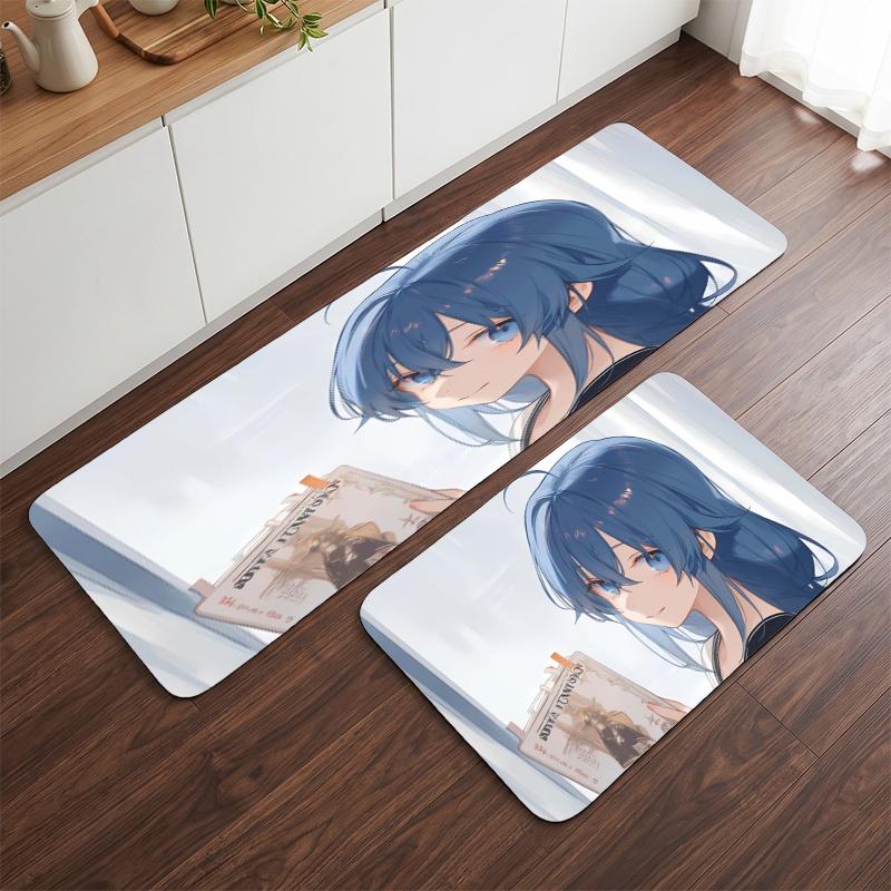 Roxy Migurdia (1) Flannel Kitchen Mat Soft Anti-Slip Kitchen Floor Runner Rug Kitchen Rug for Home Kitchen Decor