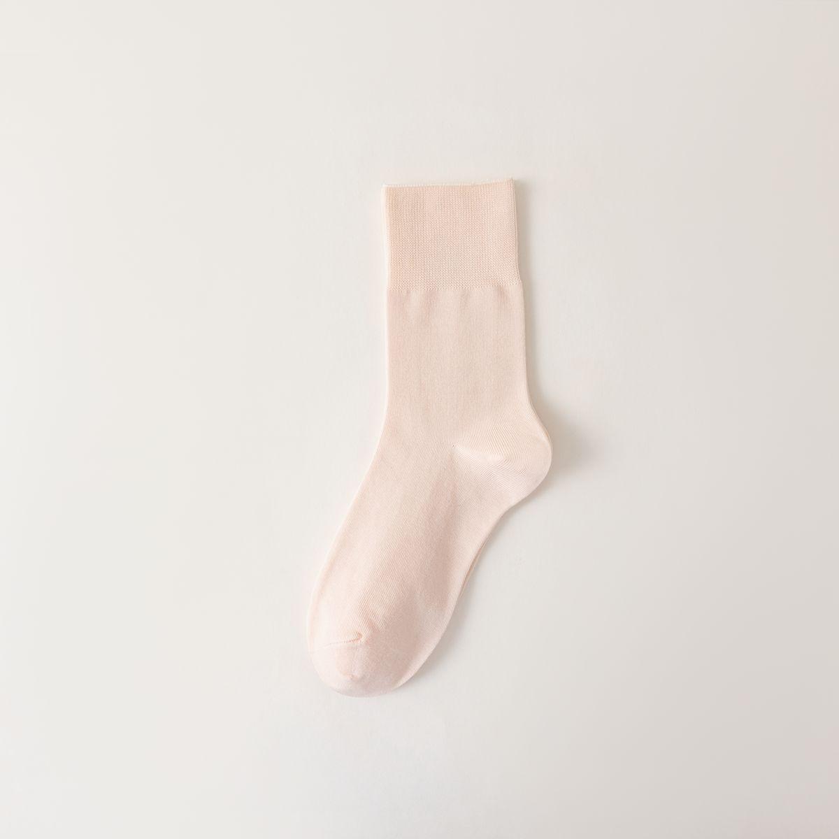 

Женские весенне-летние носки до середины икры из чистого хлопка - Однотонные, тонкие, для беременных, в японском стиле, мягкие, с широким верхом, бесшовный дизайн. One Size