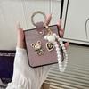 Crocodile Pattern PU Leather Phone Case for Samsung Z Flip7/6 3/4/5 Bear Bracelet Hand Carry Ring All-Inclusive Protective Cover