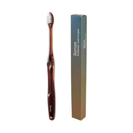 Rerum Toothbrush Camel Ultra Fine Bristle Oral Care Toothbrush Made in Japan Flat Brush Extra Fine Bristle Dental Clinic Exclusive For Dentists Slim