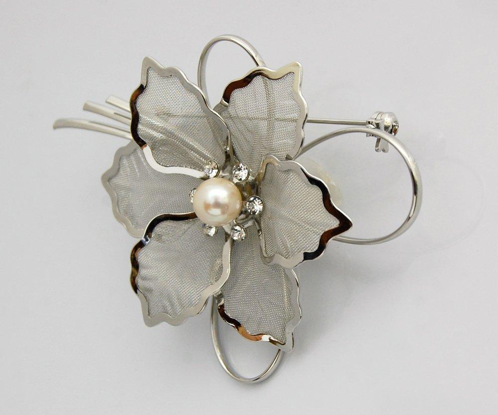 Flower design Akoya pearl pearl brooch ABR543 [enyapearl] brooch,