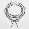 Bracelet Multilayer Turquoise Necklace Bull Bohemian Style Clavicle Chain Beach Choker  Girls