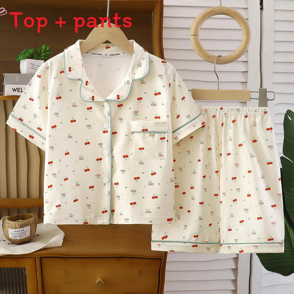 Animal Patterns Kids Summer Pajamas With Breathable Fabric