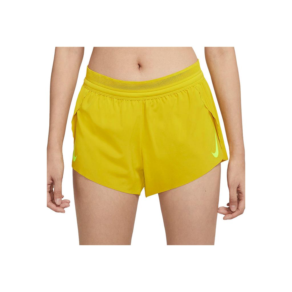 Nike Dri-FIT ADV Logo Print Side Split Fitness Casual Breathable Mid-Rise Sports Shorts Women shorts Yellow CZ9399-733