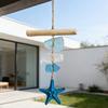 Seaglass Hanging Decoration Handmade Bohemian Coastal Nautical Starfish Sea Glass Art Home Office Beach House Wall Ornament Pendant
