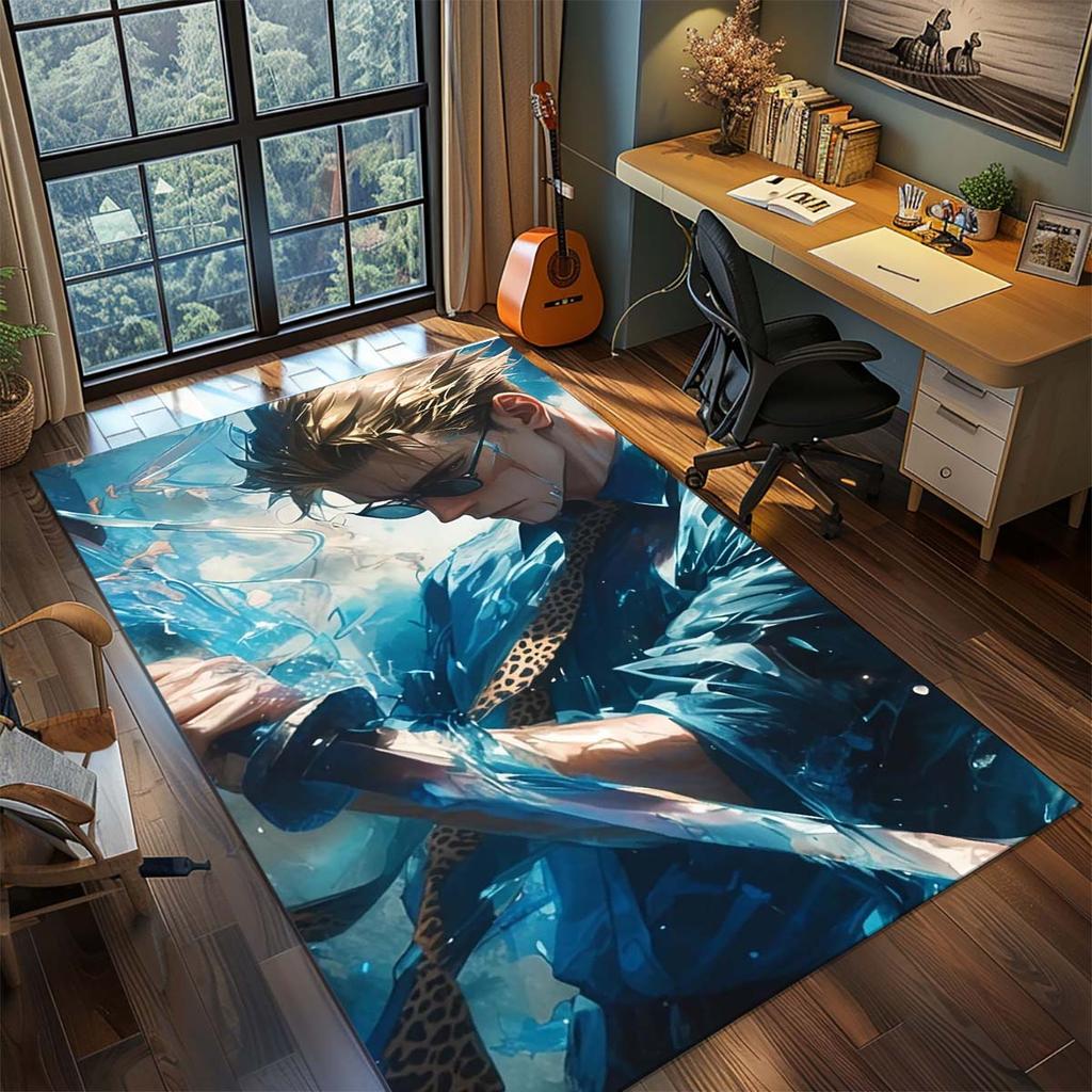 Tappeto Anime Jujutsu Kaisen Tappeto Grande Tappeto per Grandi Aree Tappetino Antiscivolo Lavabile Tappeto per Stanza Gamer Camera da Letto Decorazione per la Casa -QJY
