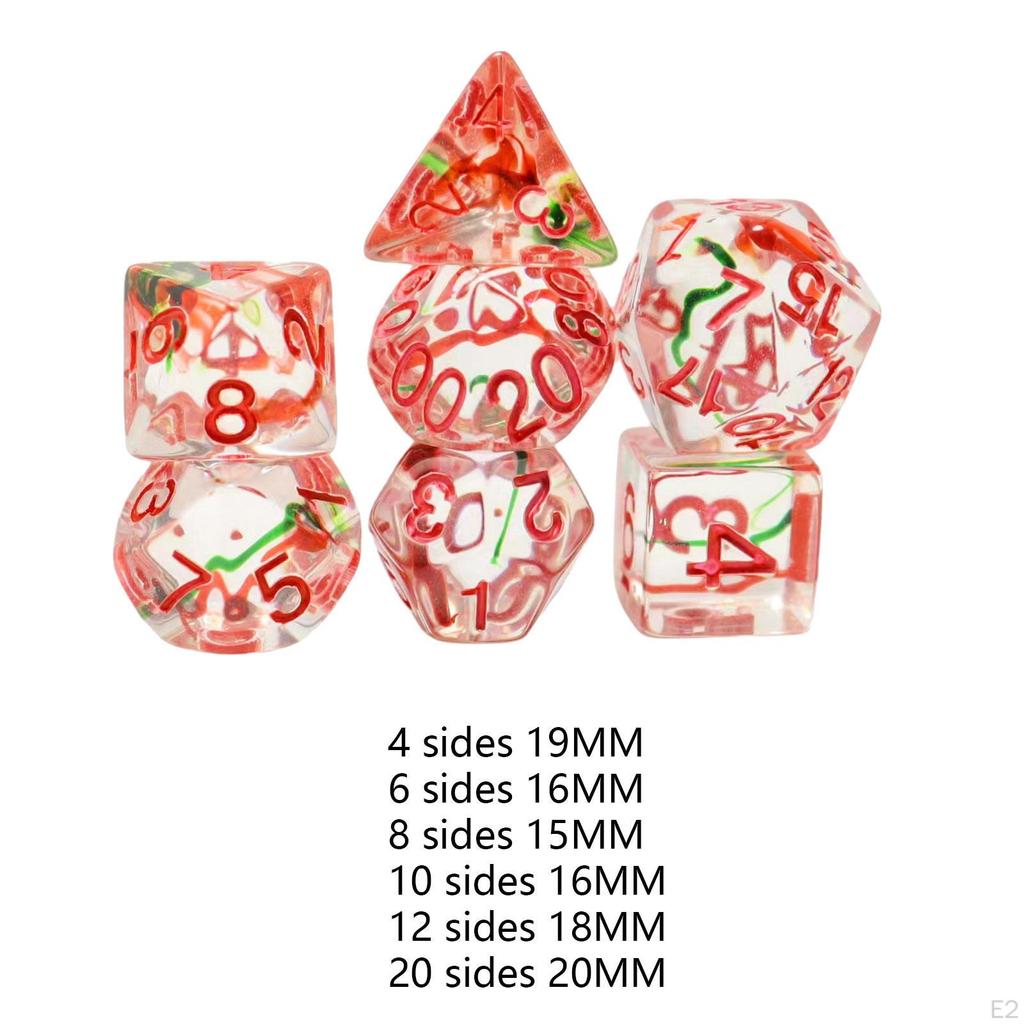 7 Pieces Multi Sided Game Dices, Dice Set, Dices Polyhedral for Bar