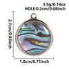3pcs Geometric Charm Real Abalone Shell Stainless Steel Pendants For Jewelry Making Supplies Rectangle Round Pendant DIY Finding