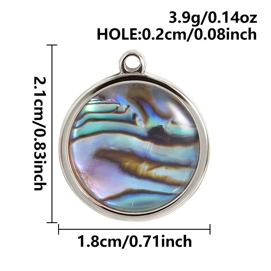 3pcs Geometric Charm Real Abalone Shell Stainless Steel Pendants For Jewelry Making Supplies Rectangle Round Pendant DIY Finding