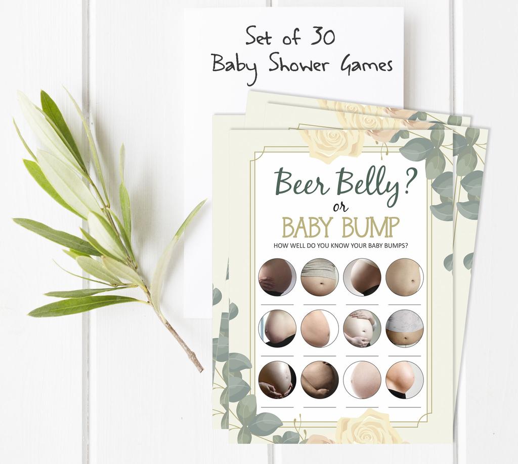 Inkdotpot Beer Belly Or Baby Bump Games Party Supplies Activity Cards Baby Shower Game Ideas Baby Shower Gender Neutral Games Its A Boy Or