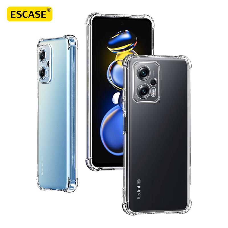 Redmi Note 12 T Pro Phone Case, Redmi 11 T Pro/Pro+/Plus Phone Case, Full Protection Airbag Soft Case, ES-Ip9 Series Version, Translucent White