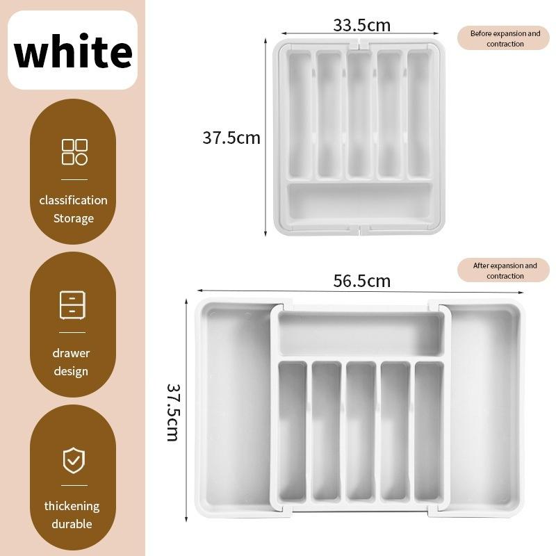 1Pcs Expandable Utensil Tray Silverware Spoon Organizer Drawer Cover Adjustable Cutlery Tray Drawer Organizer