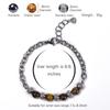 Noter Men Bracelet Stainless Steel Adjustable Chain Link Braslet Natural Tiger Eyes Lava Rock Stone Braclet Gifts For Boyfriend