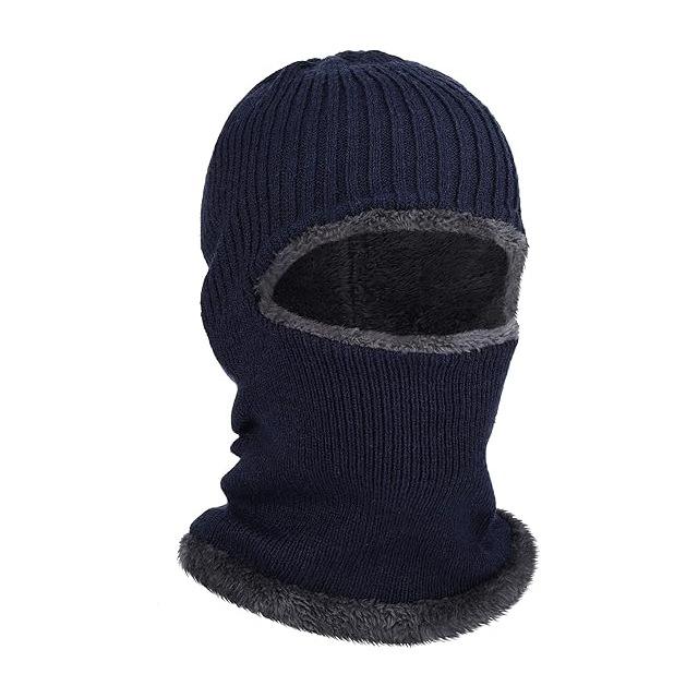 1pc Winter Warm Fleece Beanie Hats for Men,Outdoor Ear Protection Face Mask,Thick Bicycle Knitted Cap Scarf Windproof Visors Cap