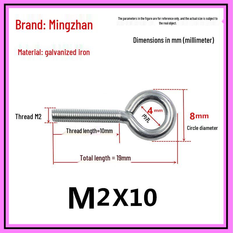 Closed Hook Eye Bolt Screw Ring Hanger - M2.5 to M8 Machine Thread