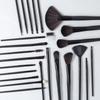 24Pcs Professional Makeup Brushes Set Black Premium Synthetic Bristles with PU Case for Foundation Powder Eyeshadow Makeup Kit