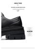 Herren Schwarze Leder Schuhe mit Höhenerhöhung - Dicke Sohle, Big-Toe-Design, Ideal für Hochzeiten und Geschäft.