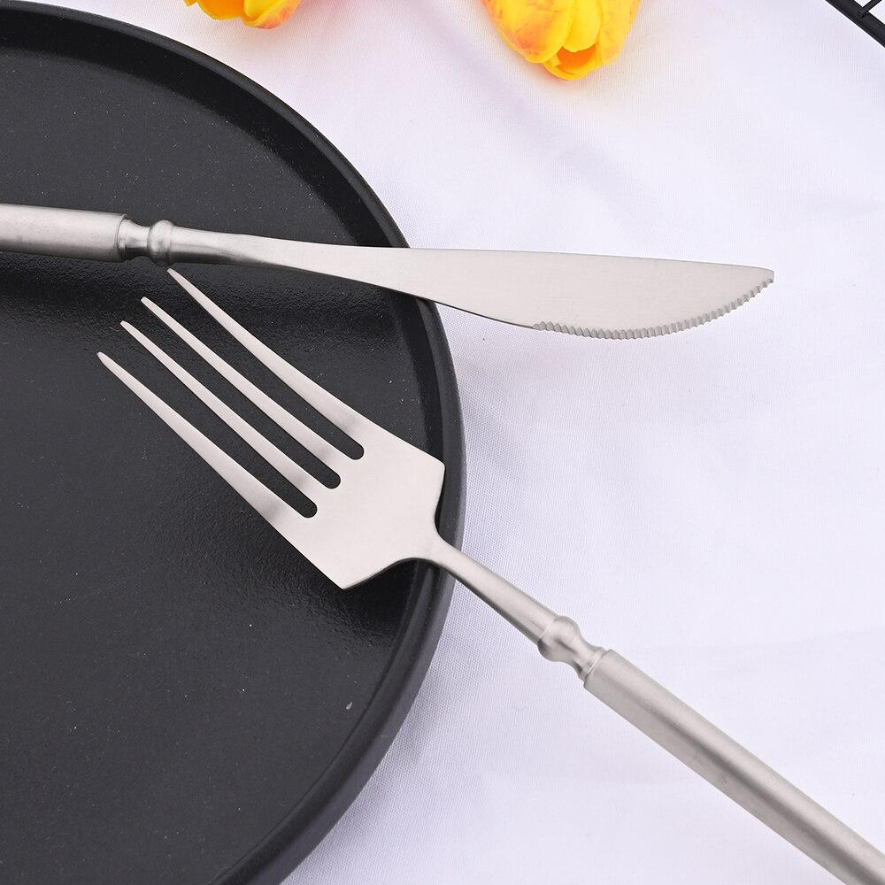 1Pc Matte 304 Stainless Steel Dinner Knife Cutlery Set Kitchen Tableware Western Gold Table Knife Dinnerware Set