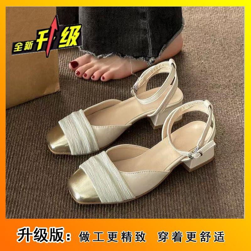 

Фея Сяосянфэн с юбкой толстый каблук Мэри Джейн туфли-лодочки с сумкой французский средний каблук сандалии женские 2025 лето и осень новые 36