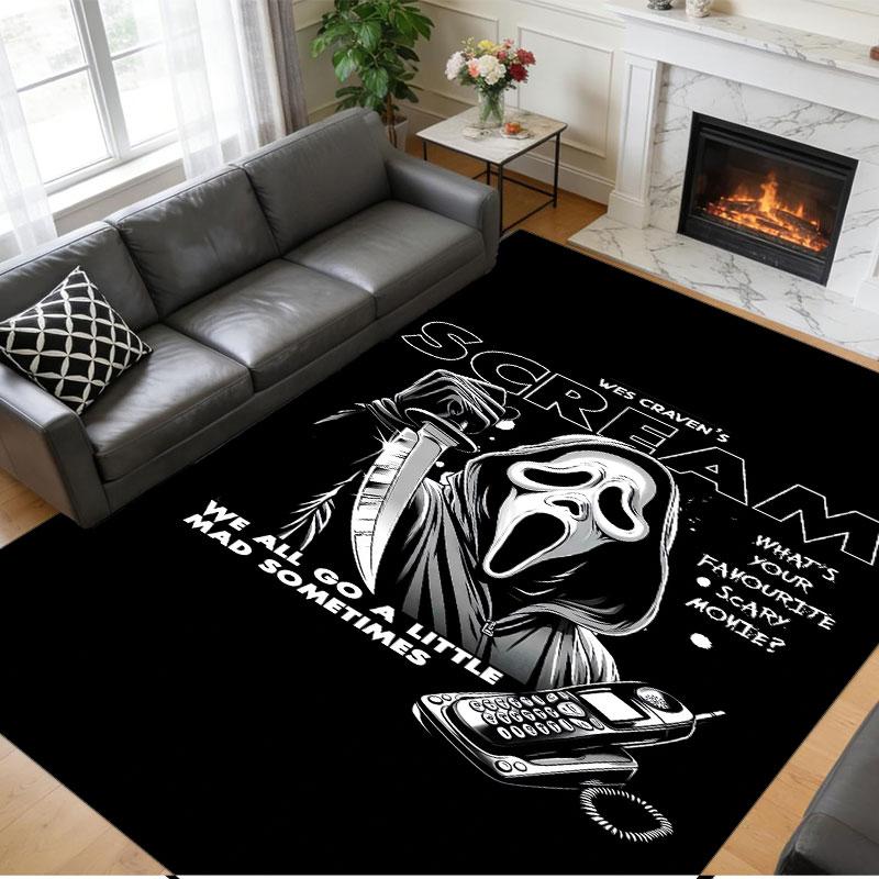 Crystal Velvet Rug Soft Non Slip Indoor Floor Mat Home DecorScream Ghostface