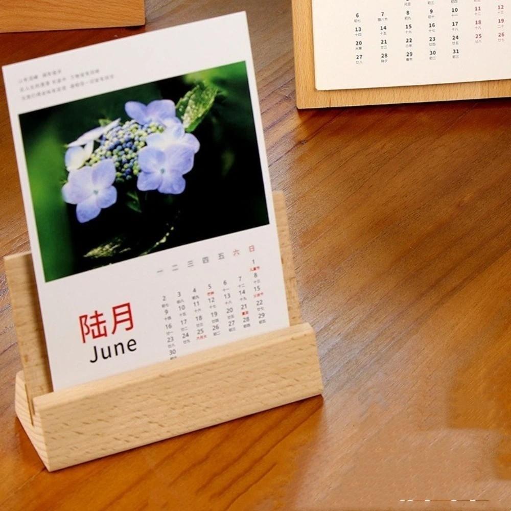 Natural Card Display Stand 12-21 CM Game Cards Stand Wooden Desk Calendar Holder  Greeting Stand