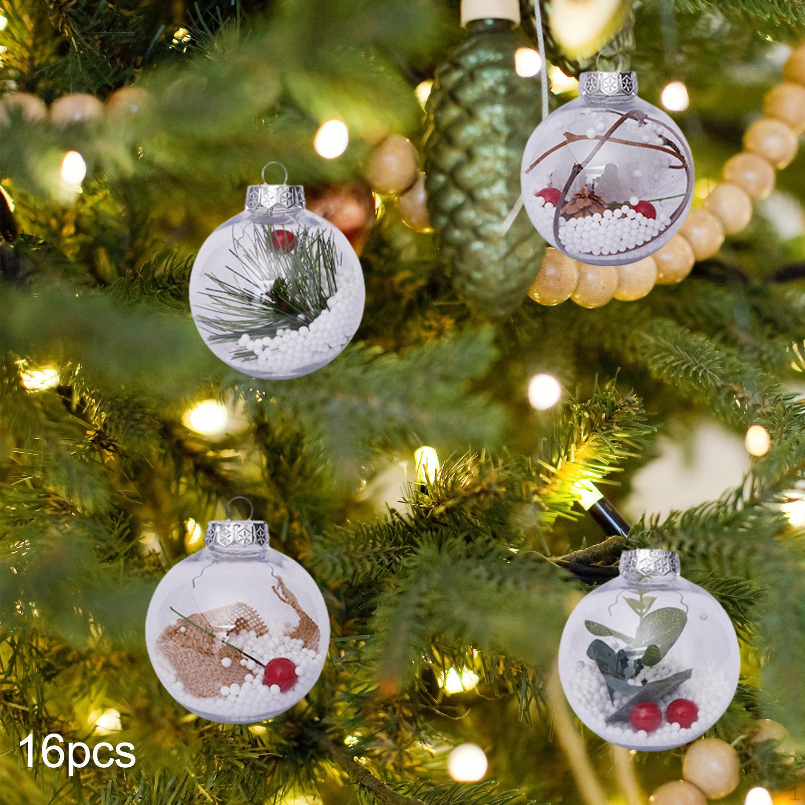 

16Pcs Xmas Tree Hanging Balls Christmas Ball Ornaments Clear for Indoor
