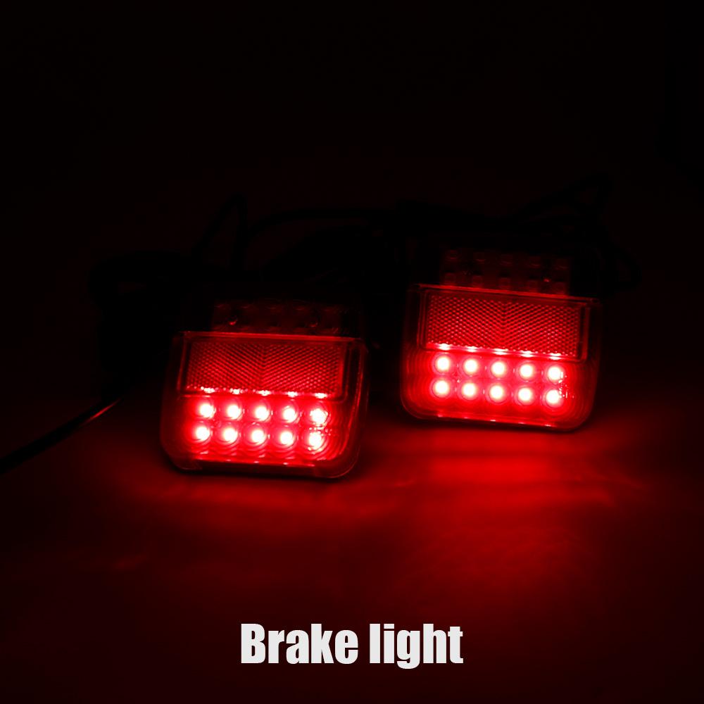 2Piece/Set 12V Rear Towing Trailer Tail Light 16 LED 10m Cable 7 Pin Universal Brake Stop Waterproof License Number Plate Lamp