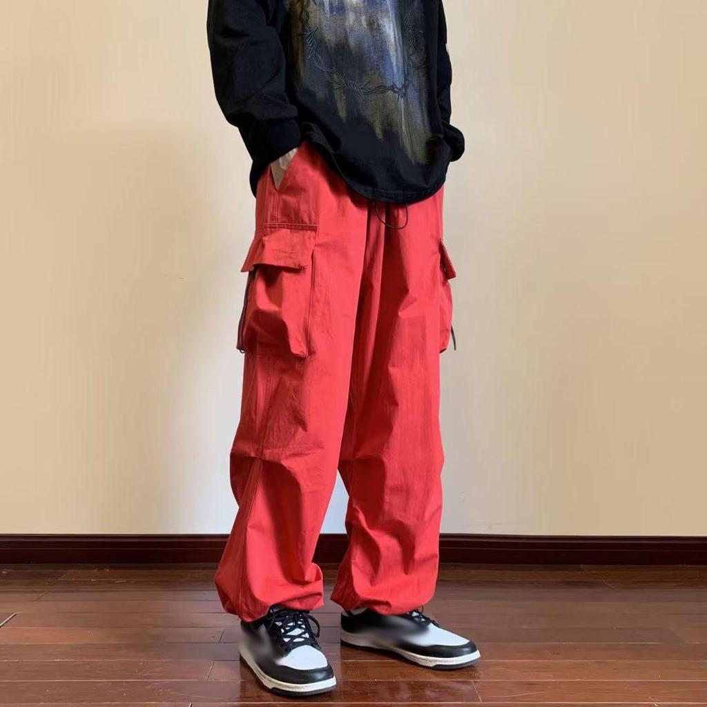 Spring Men's Loose Straight Cargo Pants Sports Casual Jacket Pants