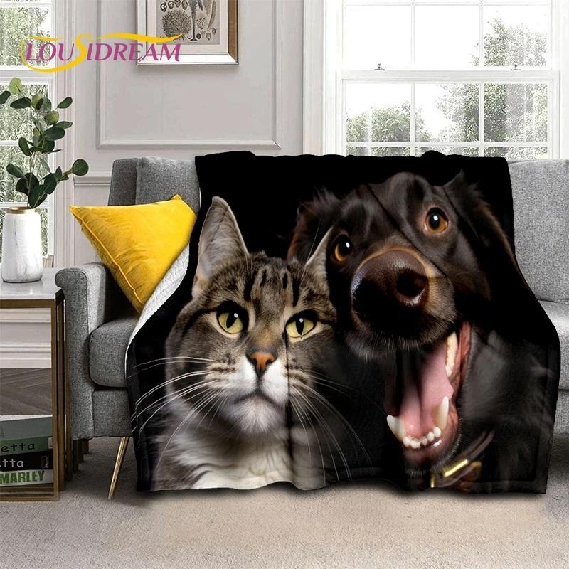 Cute Dog Samoye, Chihuahua, Husky, Koki Cartoon Soft Flannel Blanket for Beds Bedroom Sofa Picnic,Throw Blanket Outdoor Leisure