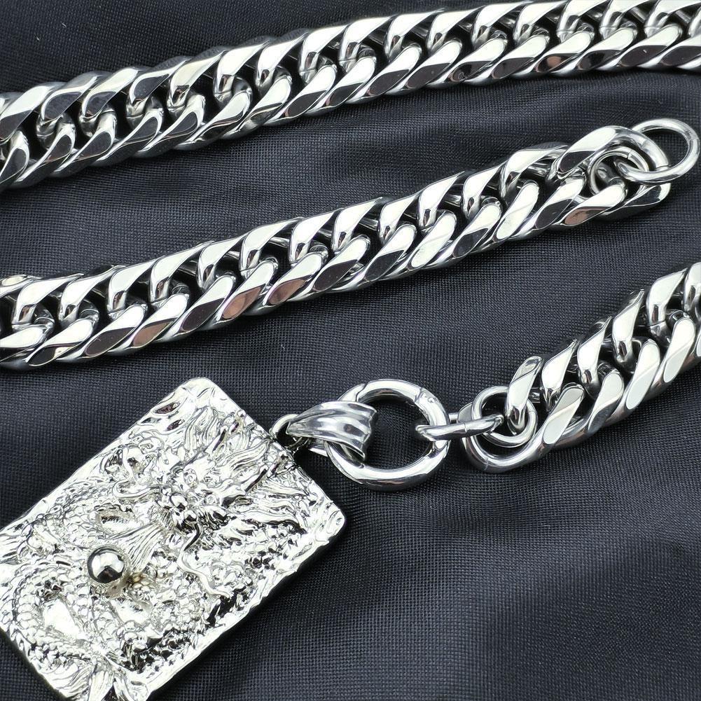 Men Women The "Chinese LONG" Pendant Chain Stainless Steel Burnishing Necklace