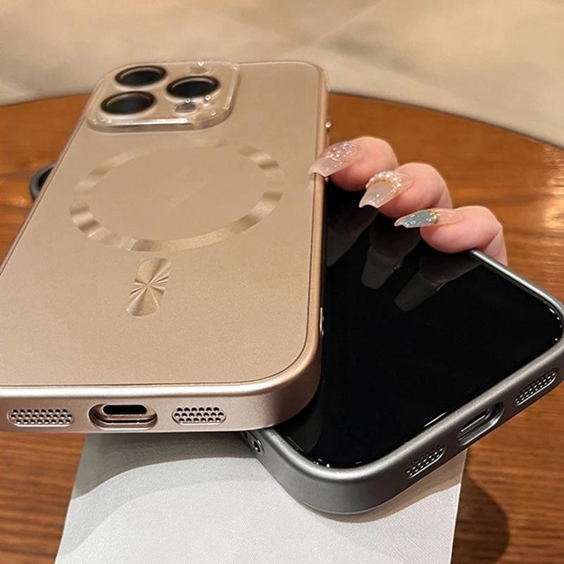 Luxury AG Slim Matte For Magsafe Case for iPhone 11 12 13 14 15 16 17 Pro Max 17 Air Magnetic Wireless Charging Hard PC Cover