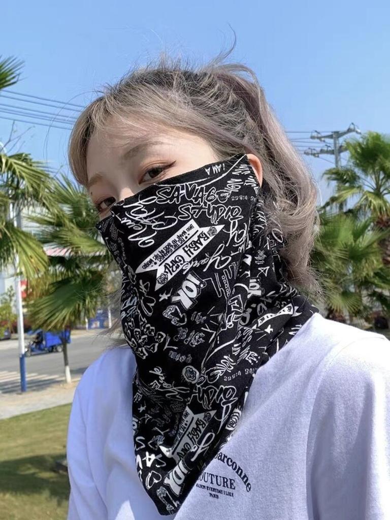 Sunscreen Mask, Men's and Women's Ice Silk Hanging Ears, Neck Protection, Scarf, Summer Sunshade