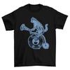 Cat Vinyl Gramophone Bicycle T-shirt Mens Funny Record LP Music Glow Effect Gift
