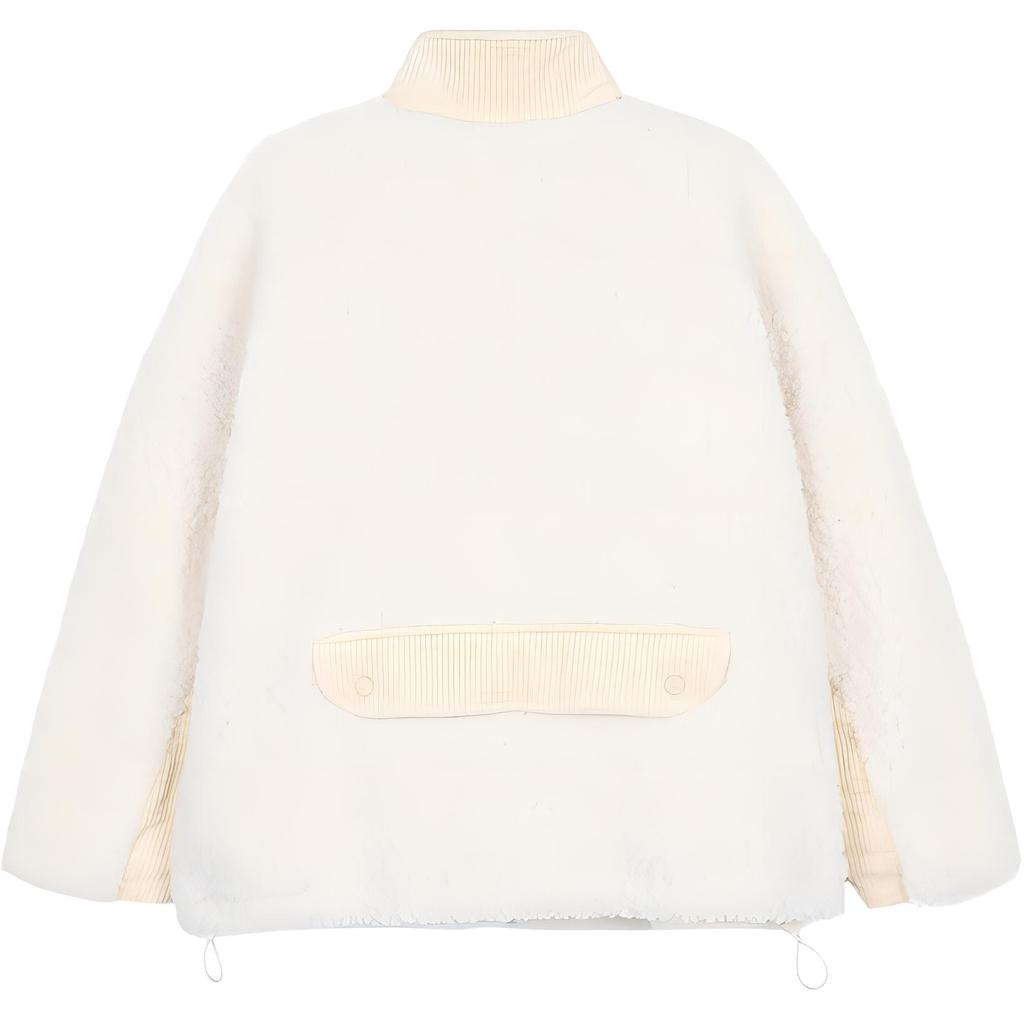 Adidas Originals Trefoil Colorblock Logo Embroidery Zip-Up Stand Collar Jacket Women Outerwear White HY4255