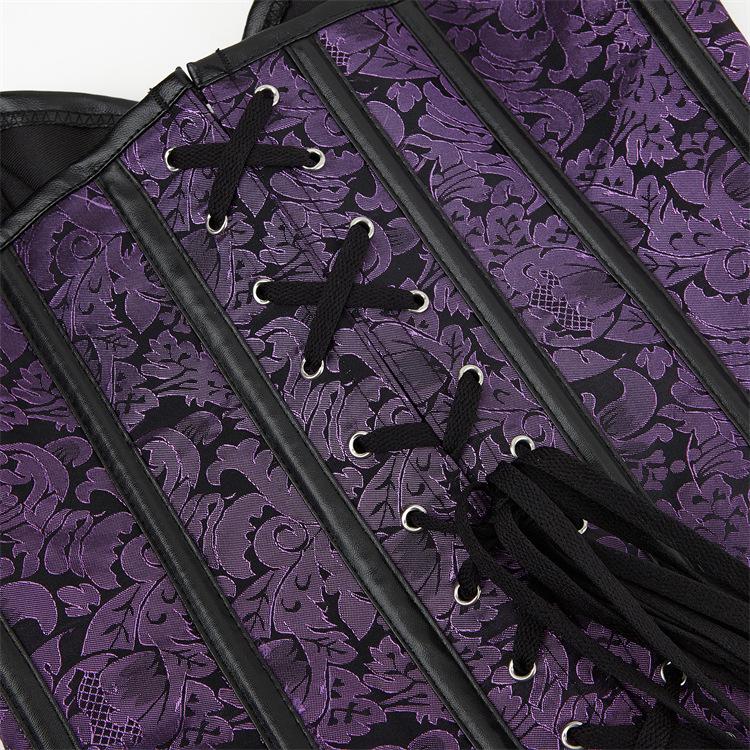 Haut sculptant amincissant rétro gothique violet pour femme