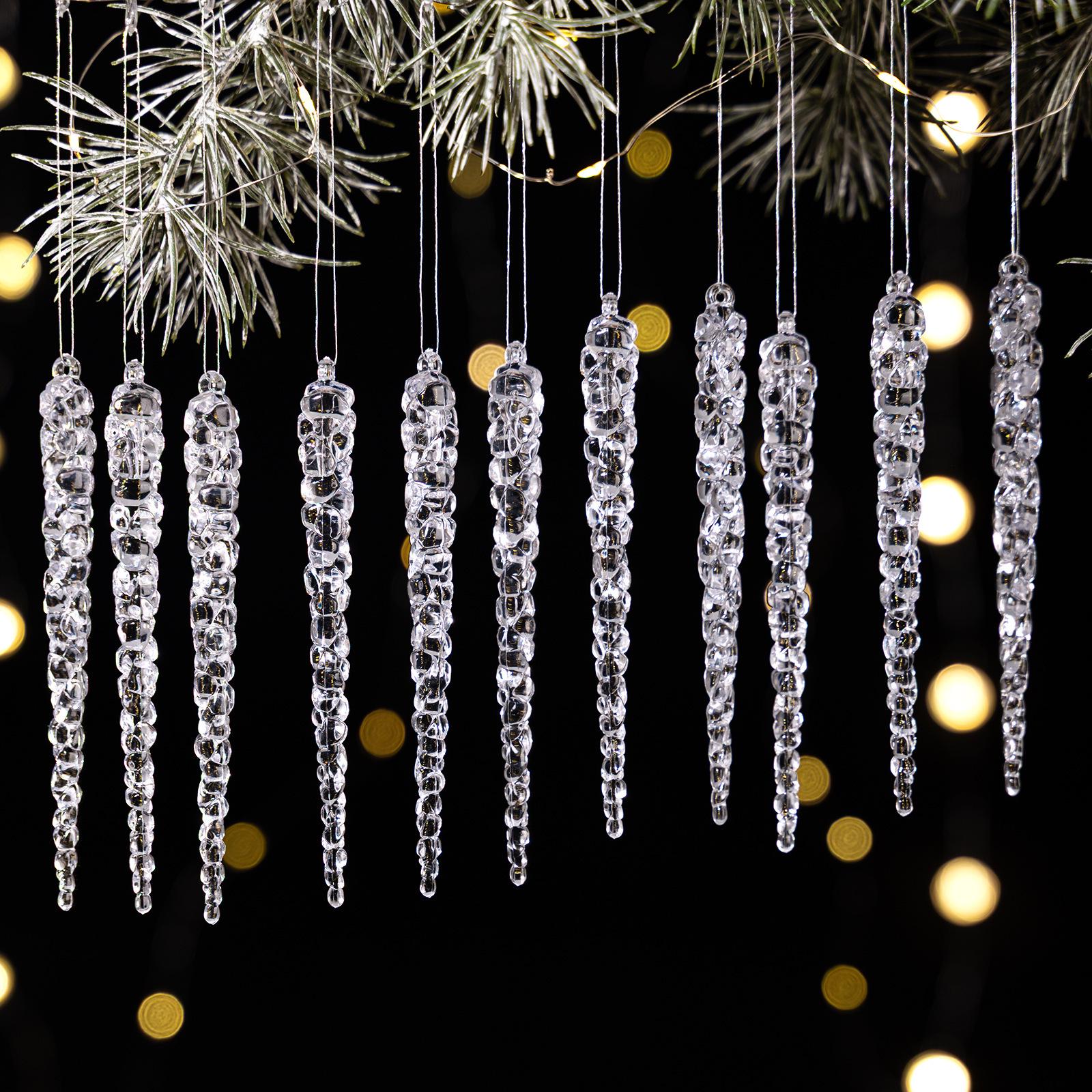 

12PCS Acrylic Icicle Christmas Tree Ornaments