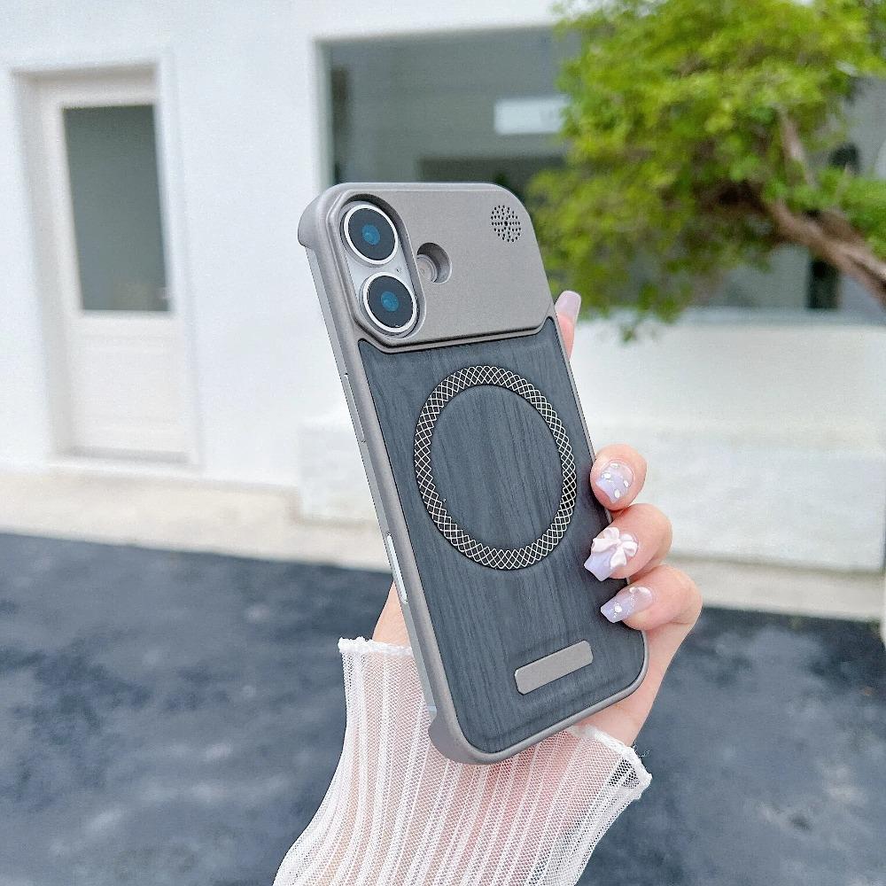 Luxury Wood Grain Magnetic Leather Phone Case For IPhone16 15 14 13 12 Pro Max Wireless Charging Anti Drop Protect Cover Fundas